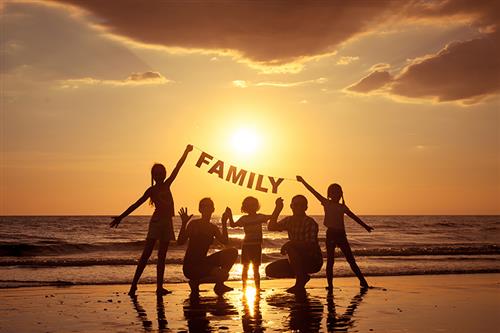 Summer family at the beach