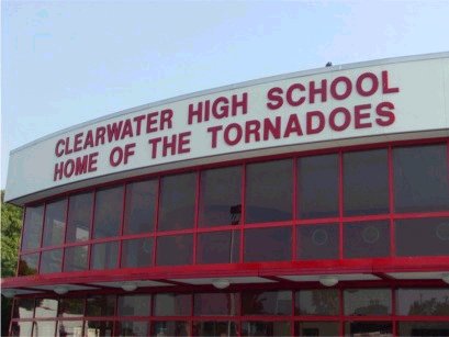 Clearwater logo on outside of gym 