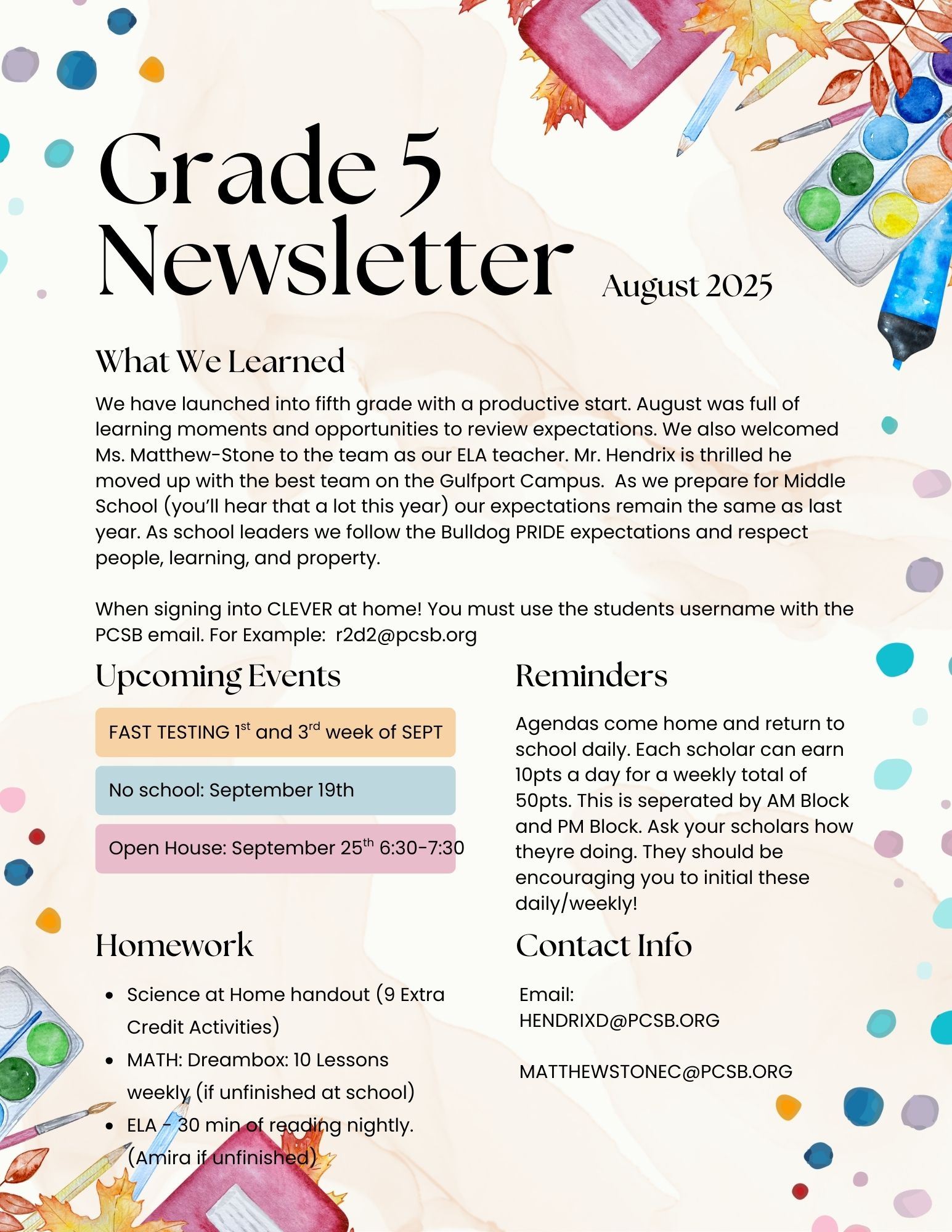 September Newsletter
