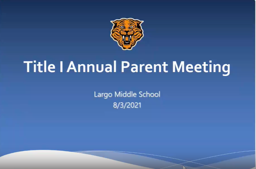 Annual Parent Meeting Title Page