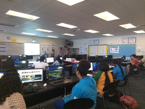 DIT students working on computers 