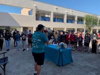 Meadowlawn Middle School students particpated in campus clean up.