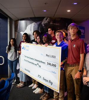 Devin Daughtry with other scholarship winners