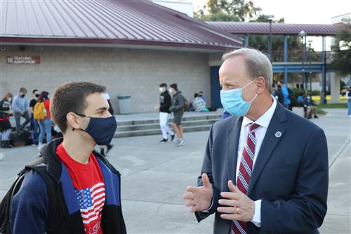 Dr. Grego speaks with Miles Gordon. 