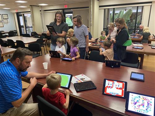 Families at the All County Art Exhibit