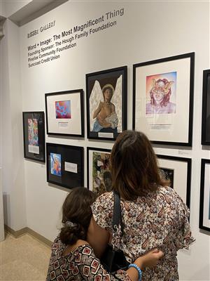 Visitors at the Word and Image Exhibit