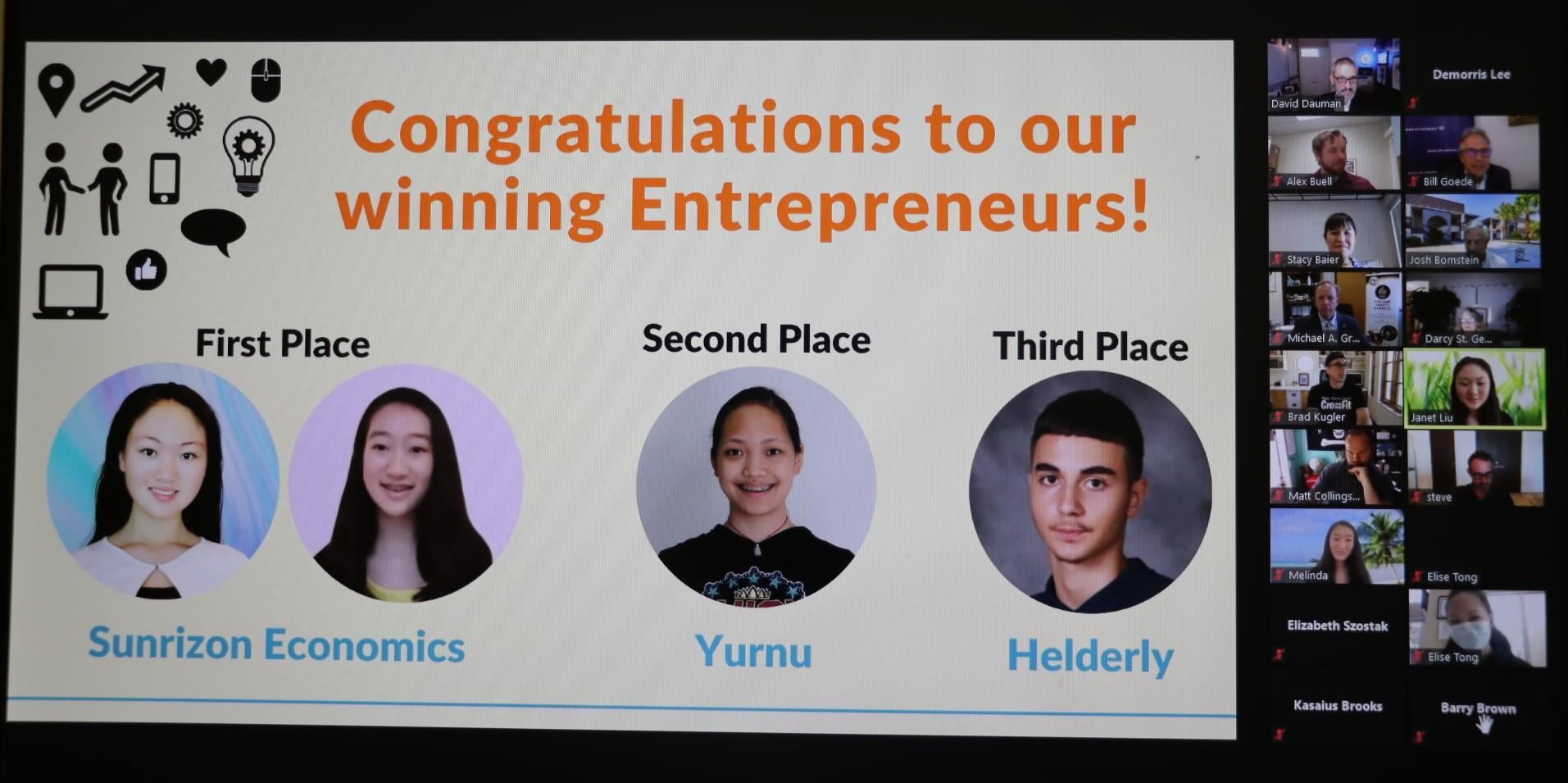 Next Generation Entrepreneurs winners