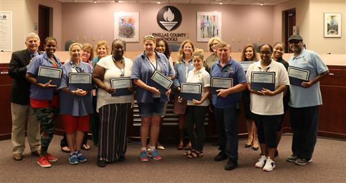Bus drivers with safety records. 