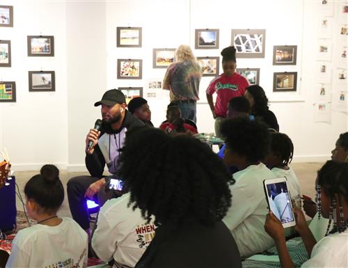 Students interview Louis Murphy Jr. 