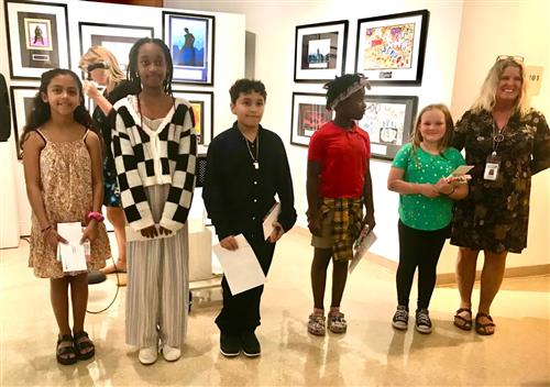 Students at the Word & Image exhibit