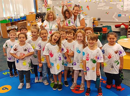 San Jose Elementary Kindergarten students in the classroom.