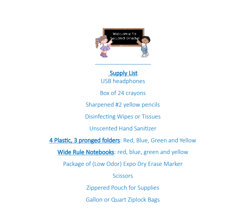 Second Supply Grade List
