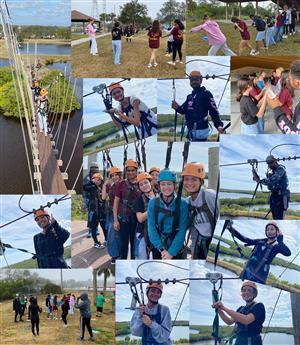 Students practicing leadership skills