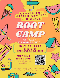  Fitz Center for Gifted Studies 6th Grade Bootcamp!  RSVP Soon!