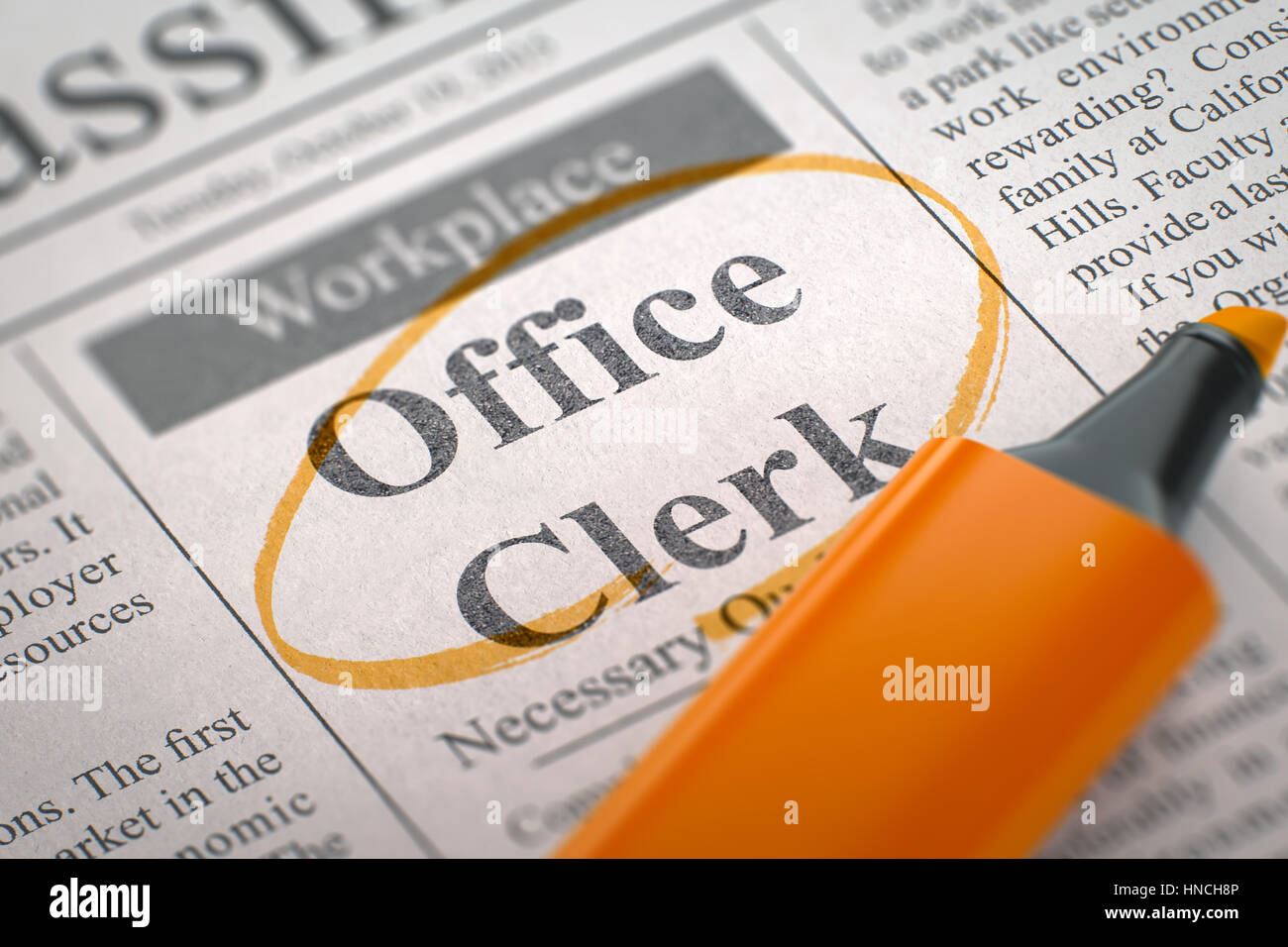  Clerical position open.