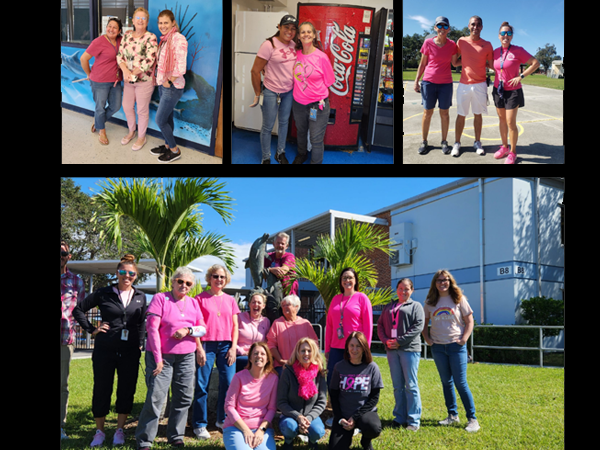 Azalea Elementary staff goes pink for breast cancer awareness month.