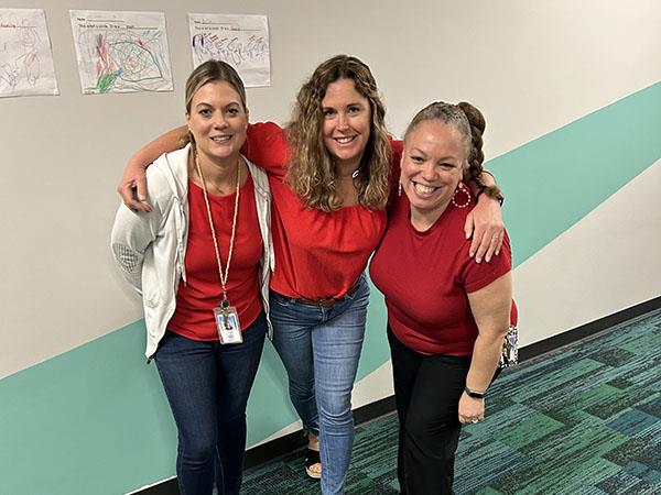 The staff at Eisenhower Elementary wore red to support Heart Disease Awareness.