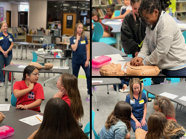 M.K. Rawlings Elementary Girlfriends group celebrates International Women’s Day today with Northside Hospital Nurses. The students learned the basics of CPR and were able to have hands on practice.