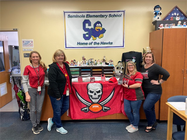 Seminole Elementary staff show their team spirit during Buc Spirit Day!