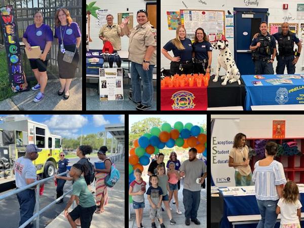 Lots of smiling faces and excitement as students arrive at M.K. Rawlings Elementary for the new school year to meet their teachers and take advantage of community resources.