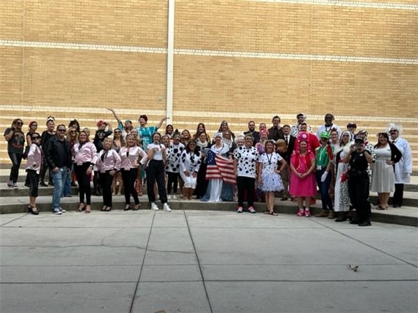 Carwise Middle staff dressed up for Halloween.