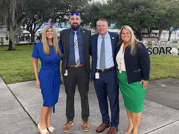 Superintendent Kevin K. Hendrick and staff greeted East Lake High students on the first day of school.