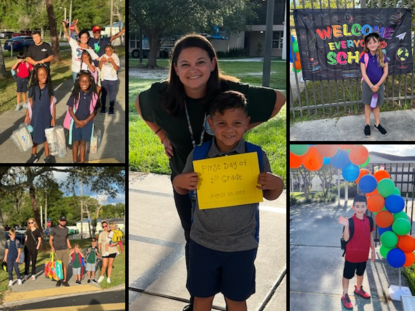 First day of school excitement at M.K. Rawlings Elementary.