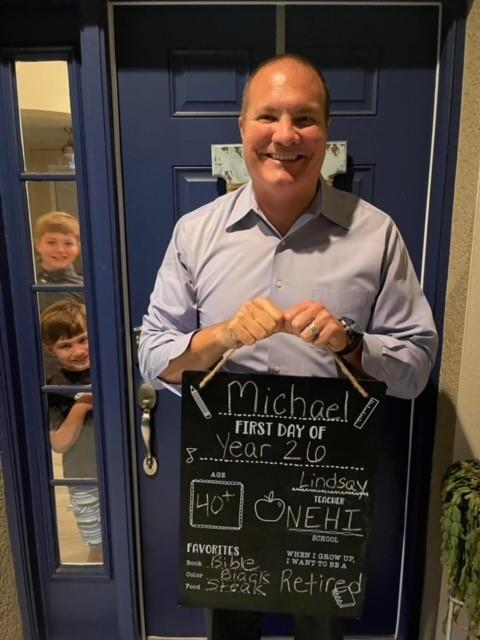 Northeast High Principal, Mr. Hernandez got caught up in the excitement of starting a new school year!