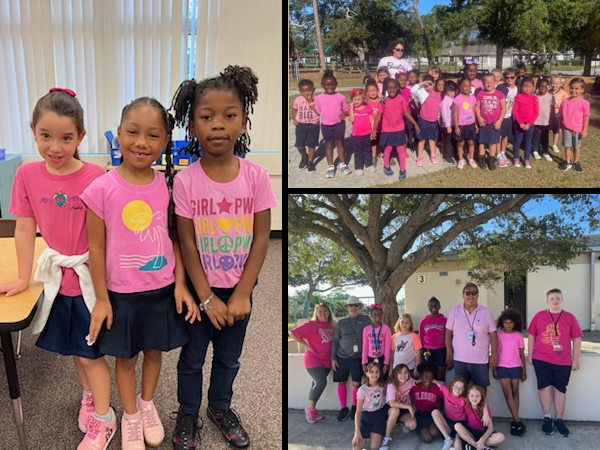 M.K. Rawling Elementary goes pink for Breast Cancer Awareness Month.