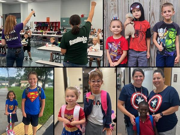 Rawlings Elementary students and staff dressed up and cheered to kick off Positive Behavioral Interventions and Supports (PBIS) Week.