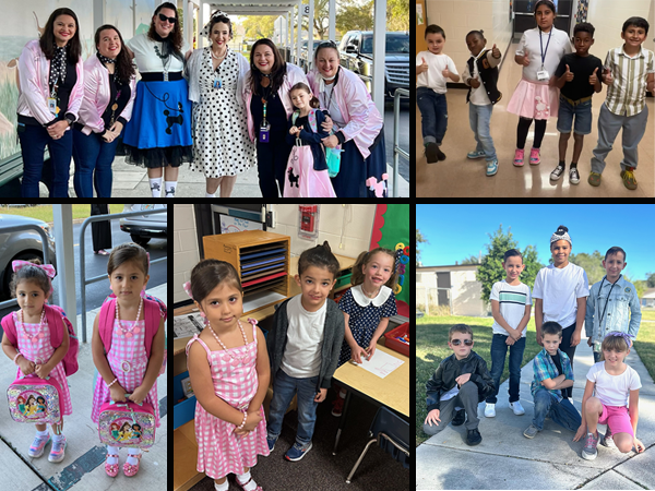 M.K. Rawlings Elementary celebrated the 50th day of school in style as staff and students dressed up from the 1950s.