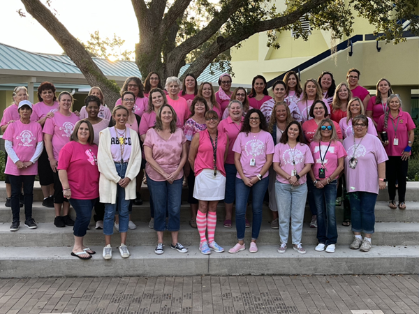 Tarpon Springs Elementary goes Pink for Breast Cancer Awareness month.
