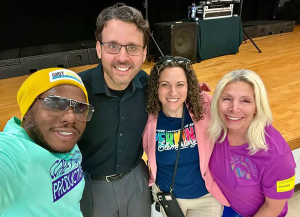Educational Rap Artist Corey Thornton preformed a concert to celebrate the students hard work and ultimate success at Perkins Elementary school.