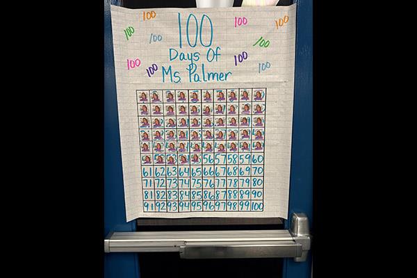 At Bauder Elementary, they celebrated the 100th Day with a fun, educational experience! One hundred photos of each of administrators (Principal, Cecilia Palmer, and Assistant Principal, Shannen Paetzold) were hidden around our school.  