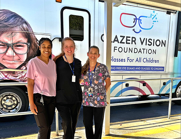 The Vision Van visited Eisenhower Elementary to provide free vision screenings and follow-up care, including glasses, to students who need them.