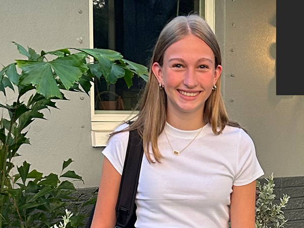 Student on the first day of school.
