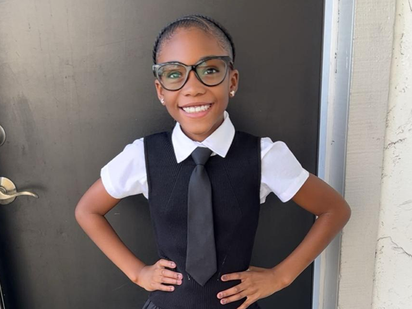 Student on the first day of school.