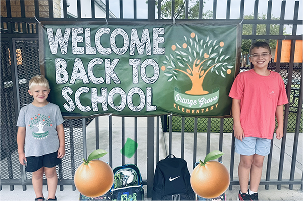 Students on the first day of school.