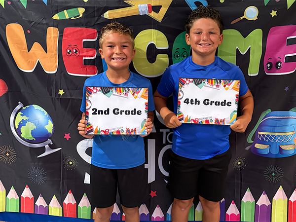 Students on the first day of school.