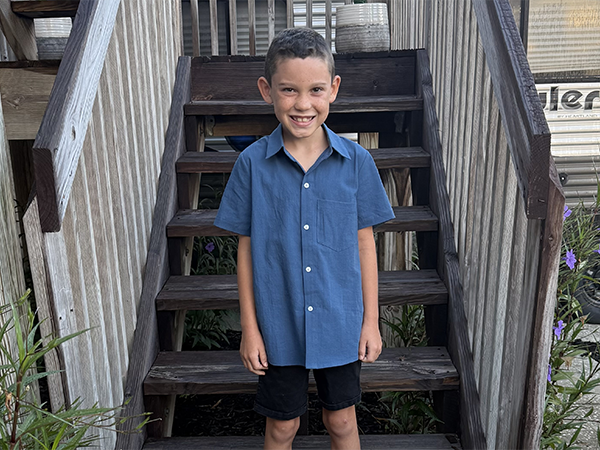 Student on the first day of school.