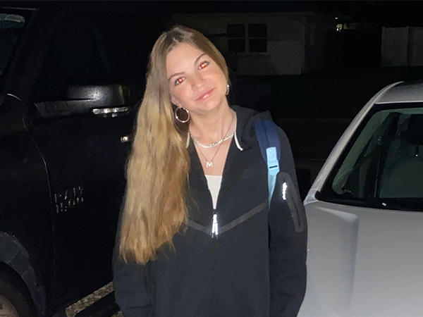 Student on the first day of school.