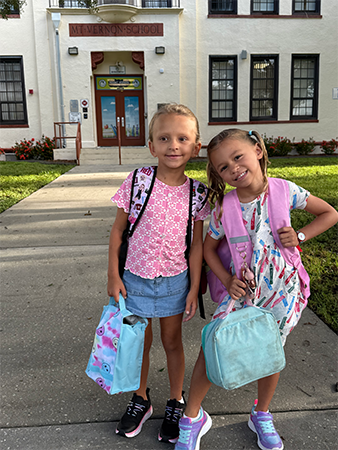 Students on the first day of school.