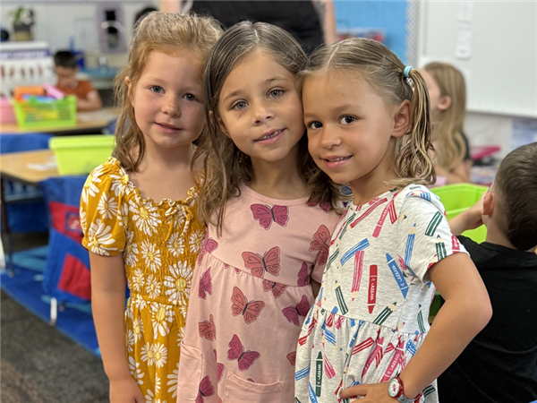 Students on the first day of school.