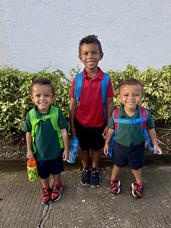 Students on the first day of school.
