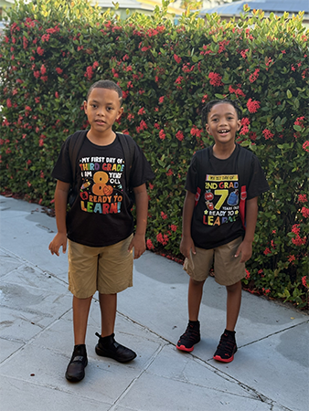 Students on the first day of school.