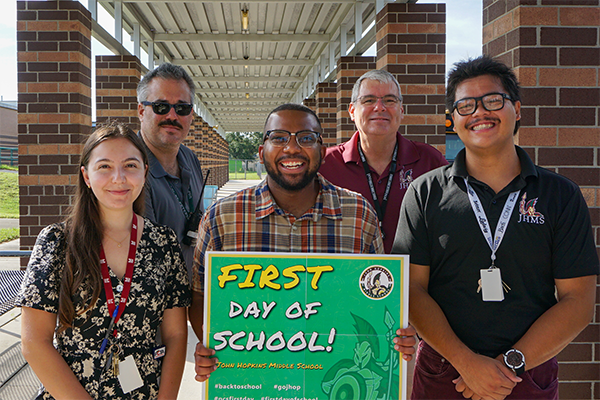 John Hopkins Middle staff on the first day of school.
