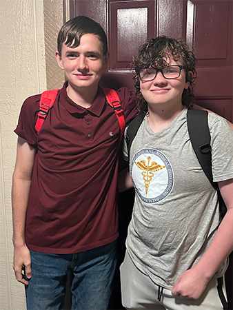 Students on the first day of school.