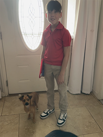 Students on the first day of school.