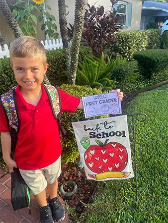 Students on the first day of school.