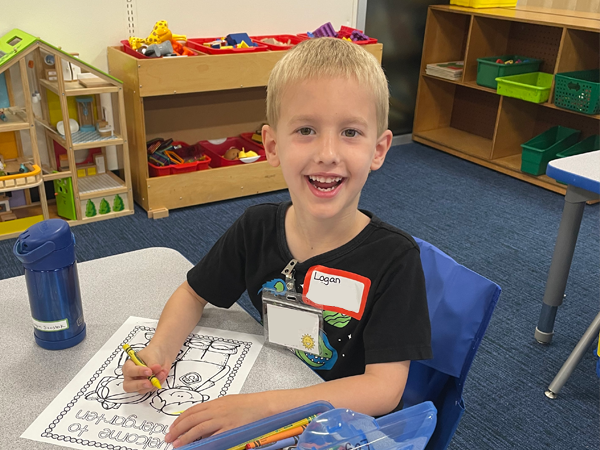 Student on the first day of school.